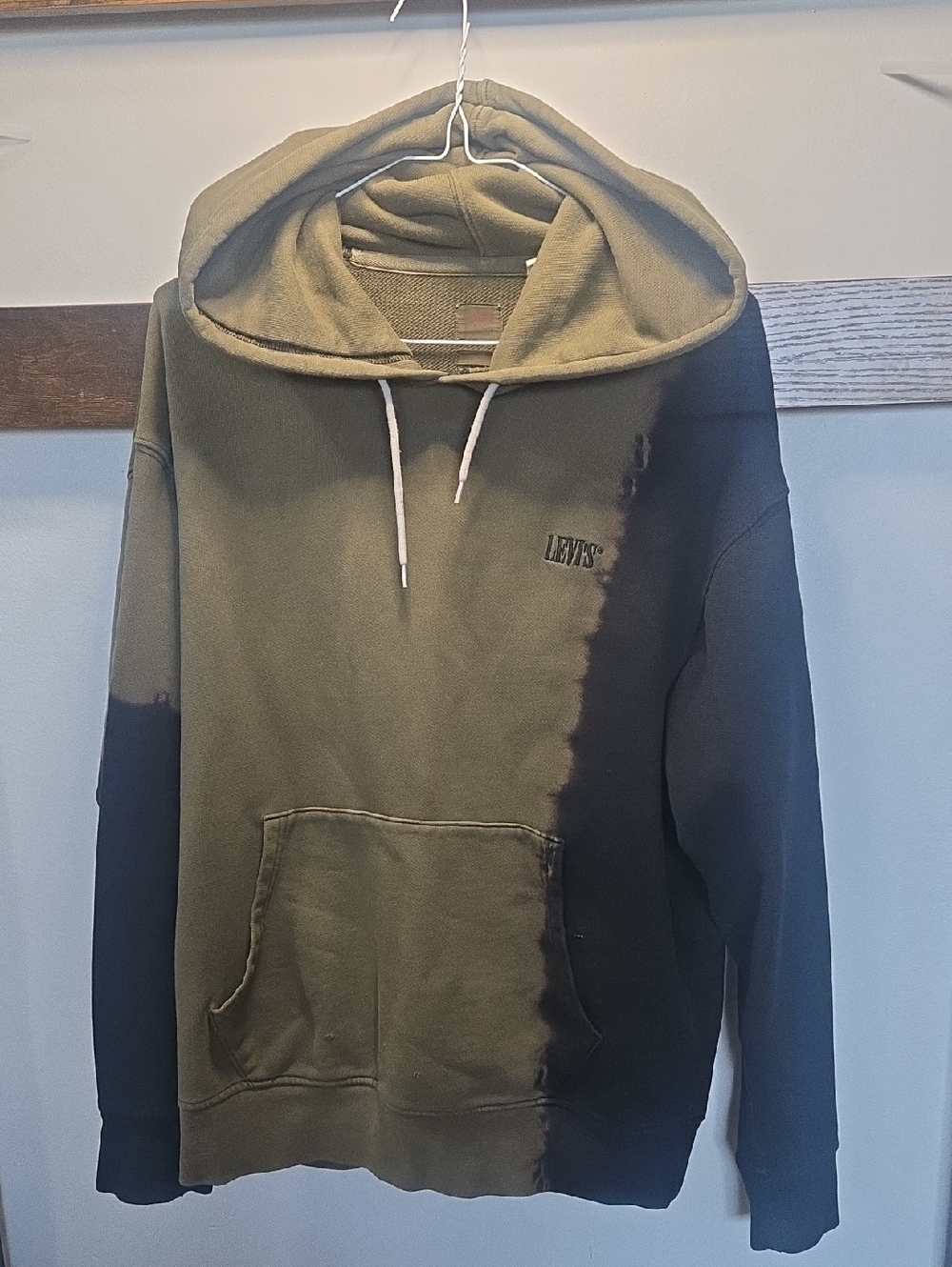 Levi's Olive and Black Dip-Dye Pullover Hoodie